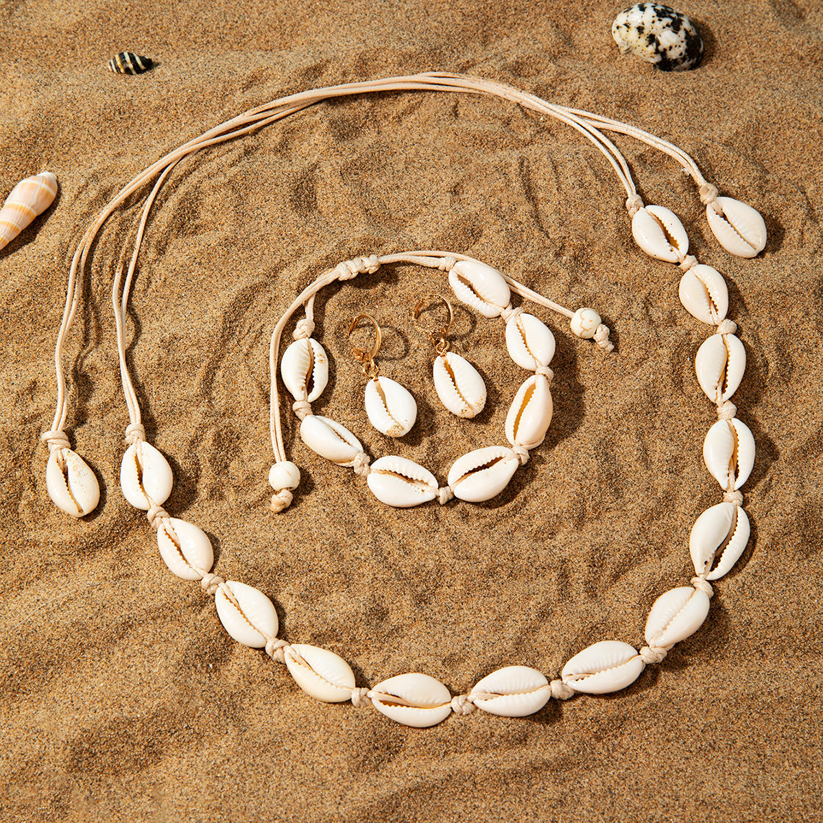 Bohemian Vacation Style Fashion Simple Shell Short Jewelry Set