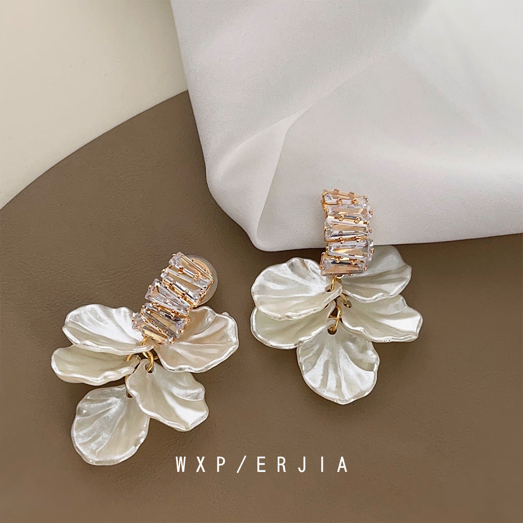 Plated Mosquito Coil French Elegant Hand-made Petal Fringe Rings