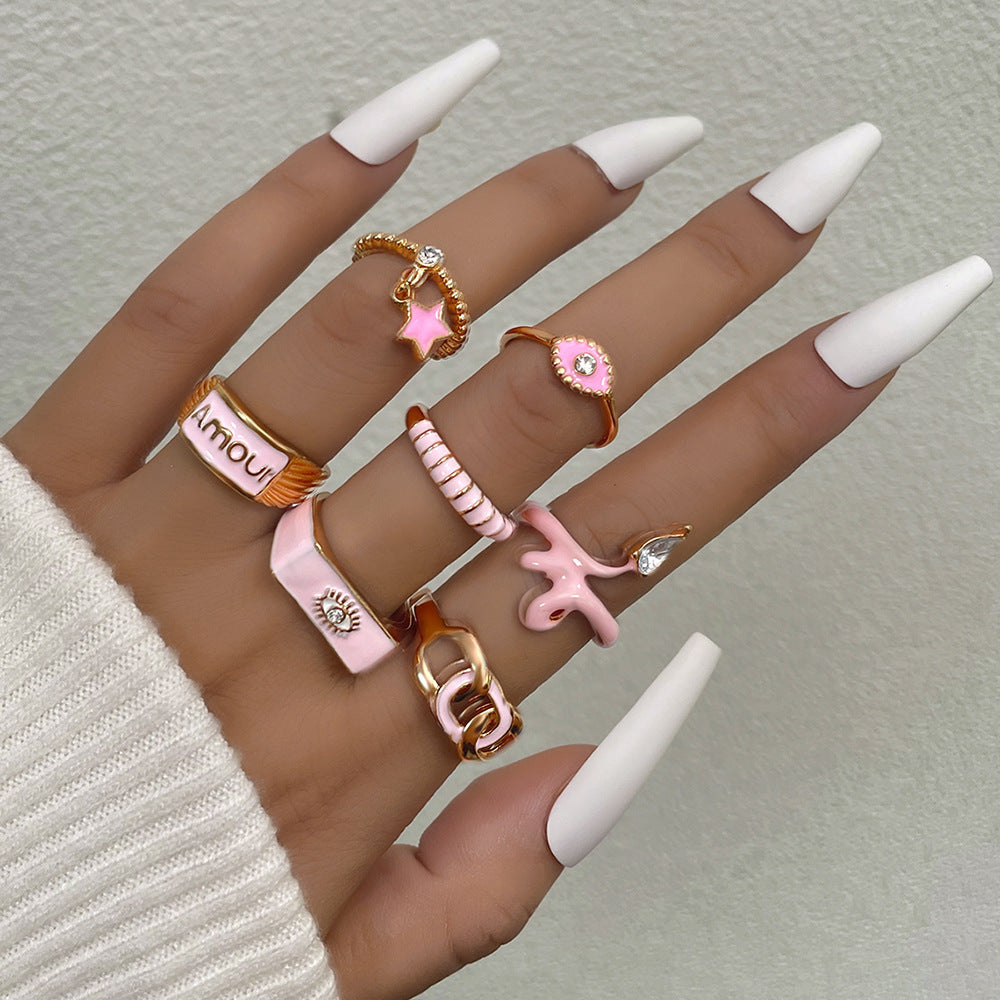 Clearance Vintage Creative Heart Hollow Butterfly Rings