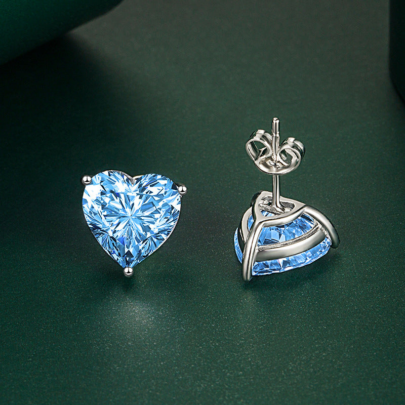 Korean Style Sweet Heart-shaped Elegant Heart Colored Earrings