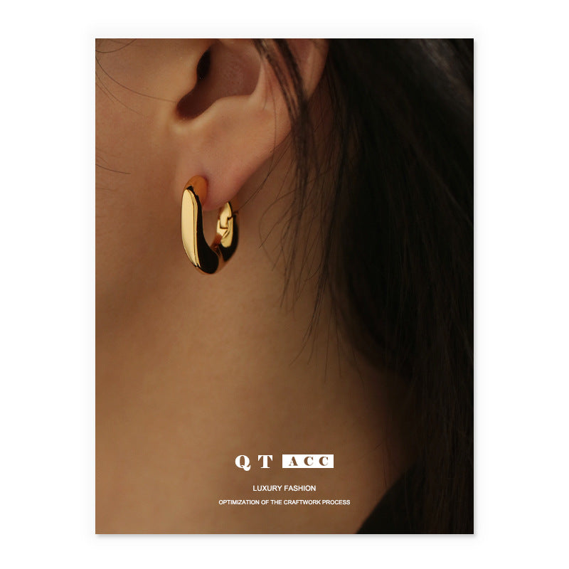 Women's Brass Gold Plated Basic Style Commute Minimalist Ear Buckle