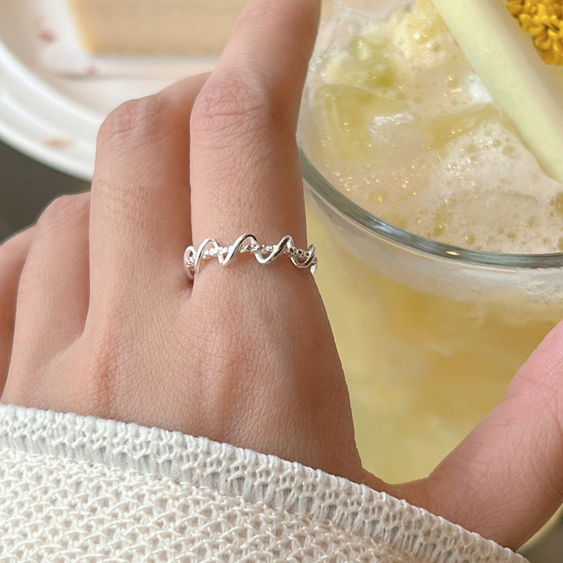 Wave Open Korean Style Simple Curve Fashion Rings