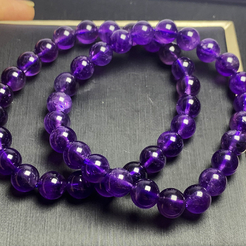 Natural Amethyst Dark Purple Transparent Lavender Bracelets