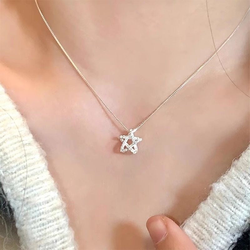 Star Zircon Minority Simple Temperament Clavicle Necklaces