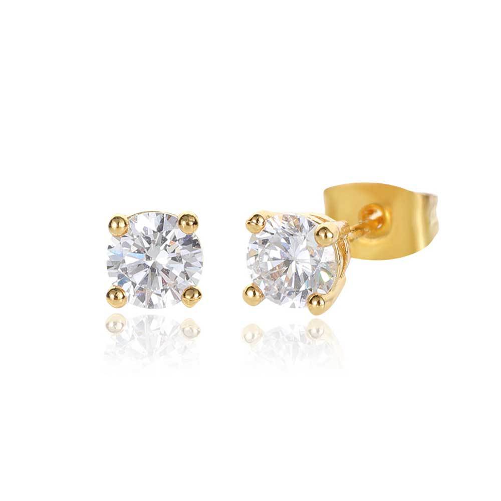 Women's & Men's Hip Hop Zircon Round Fashion Temperament Earrings