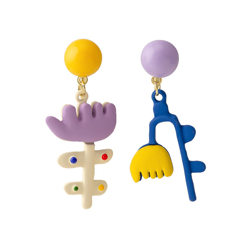 Women's Outing Cute Asymmetric Color Sweet Personality Mosquito Ear Clip