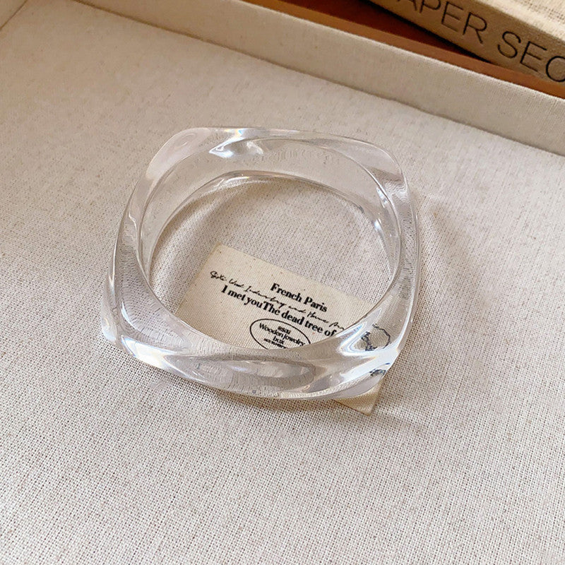 Vacation Style Acrylic Round Open-ended Fresh Sweet Niche Bracelet