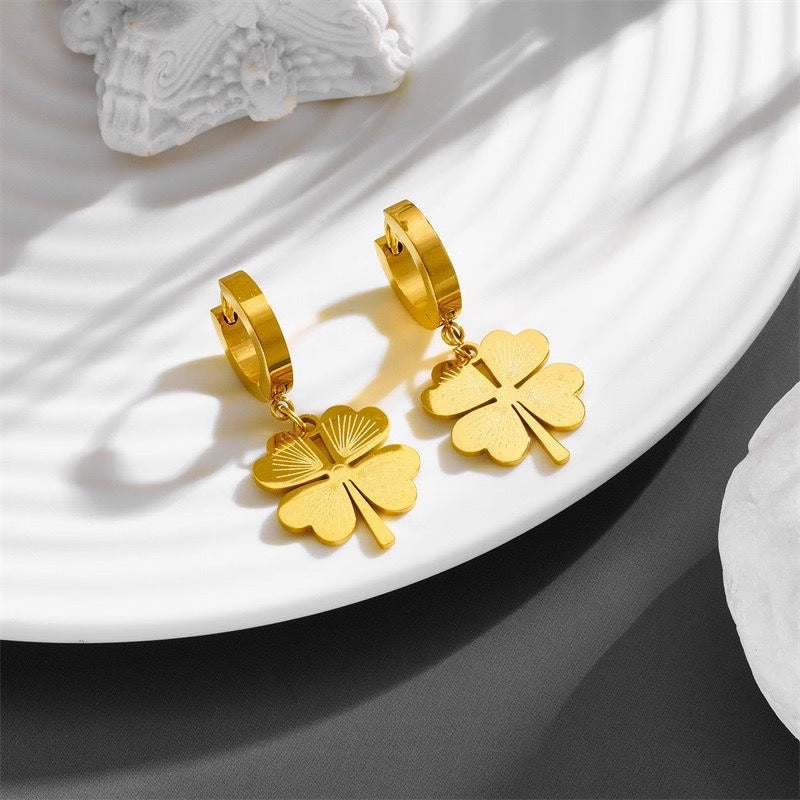 Heart Petal Eardrops Clip Boutique Korean Style Personalized Rings