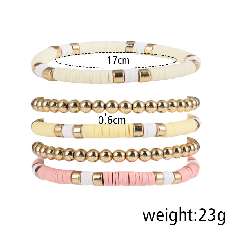 Women's & Men's Clay Ball Pieces Suit Retro Bohemian Bracelets