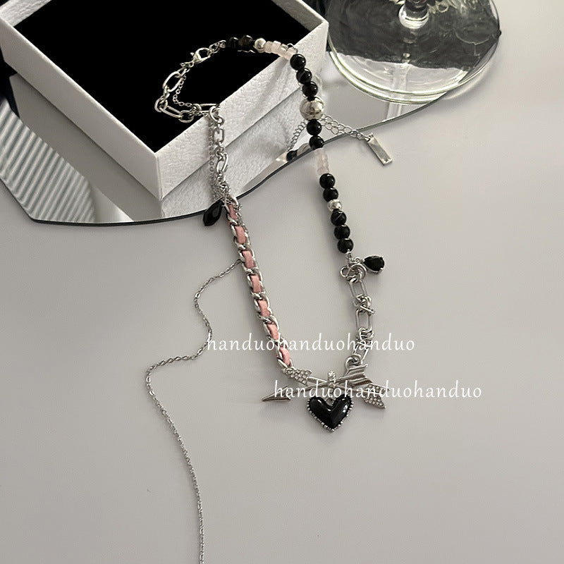 Women's Design Sweet Cool Style Black Leather Chain Necklaces