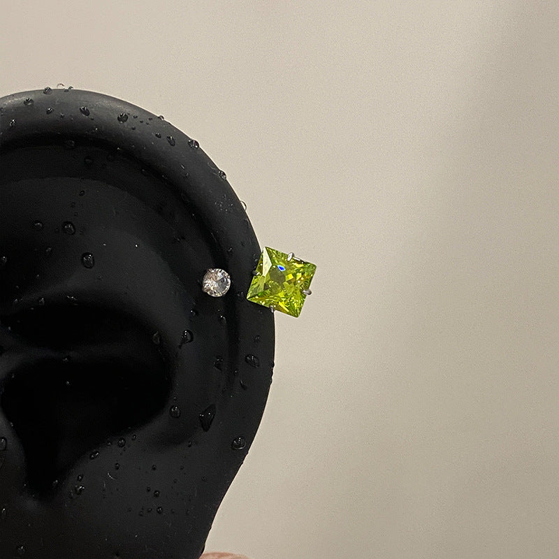 Super Flash Square Zircon Internal Thread No Need To Take Rings