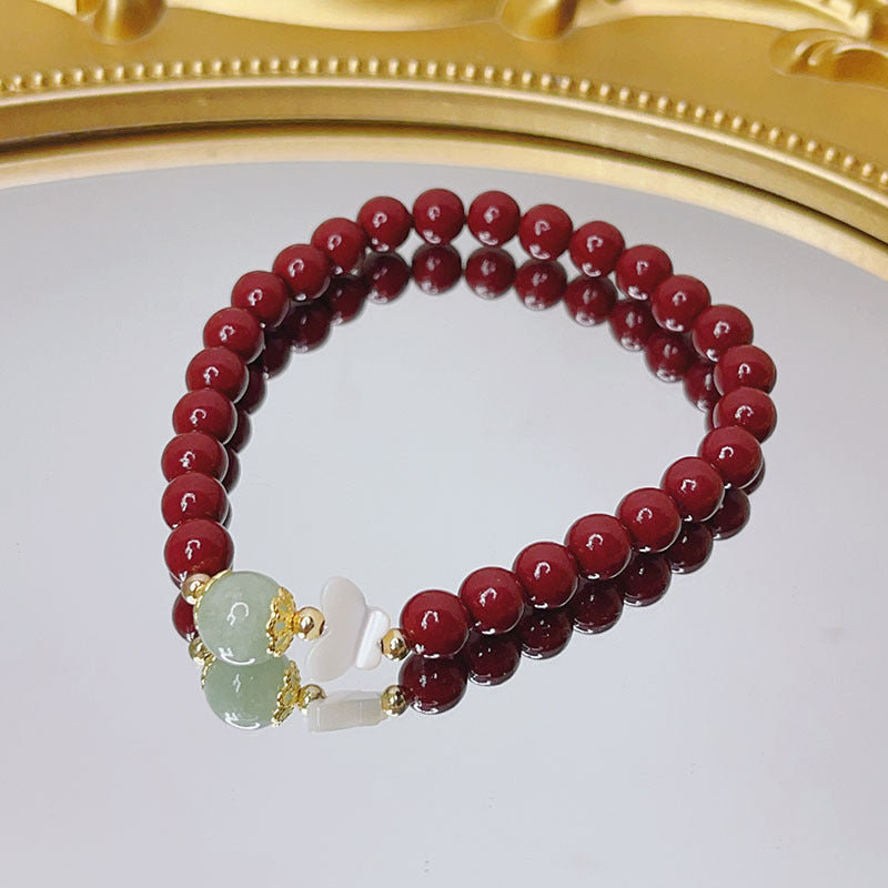 Cinnabar Female Chinese Ethnic Style Pearl Shell Bracelets