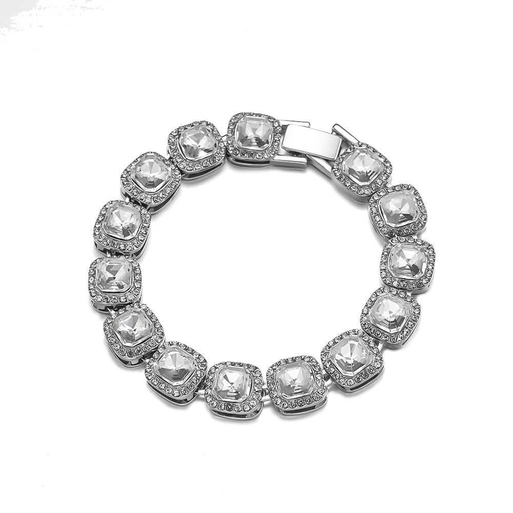 Herren-Armbänder mit Diamant-Kristall-Zucker-Herz, trendiges Nischen-Design