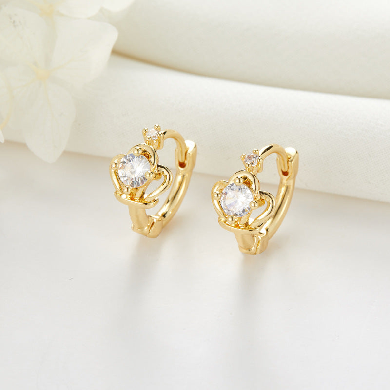 Women's Classic Style Simple Zircon Clip Temperamental Minority High-grade Ear Buckle