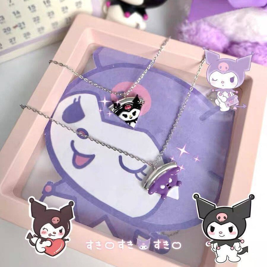 Magnetic Female Cute Sister Cartoon Cinnamon Gift Necklace