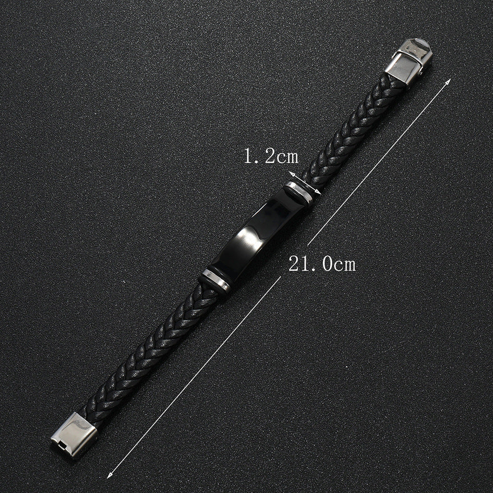 Men's Woven Jewelry Stainless Steel Simple Glossy Bracelets