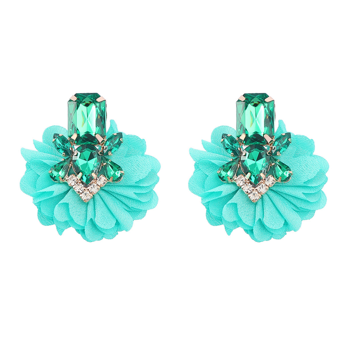 Women's Alloy Fabric Flower For Retro Elegance Earrings