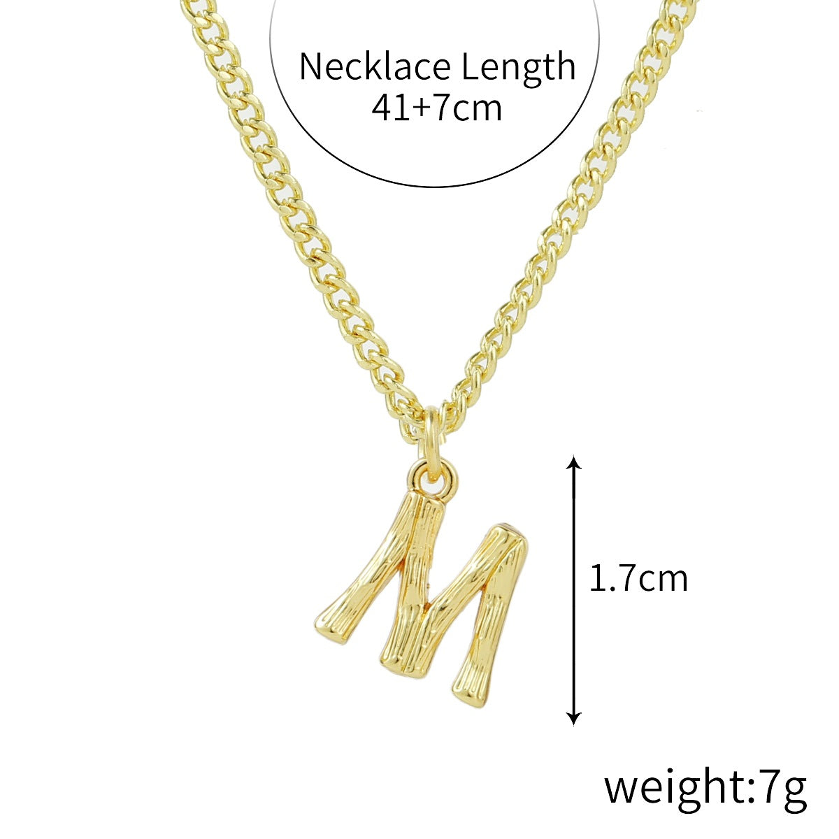 Women's Style Ornament Bamboo Letter Pendant Clavicle Necklaces