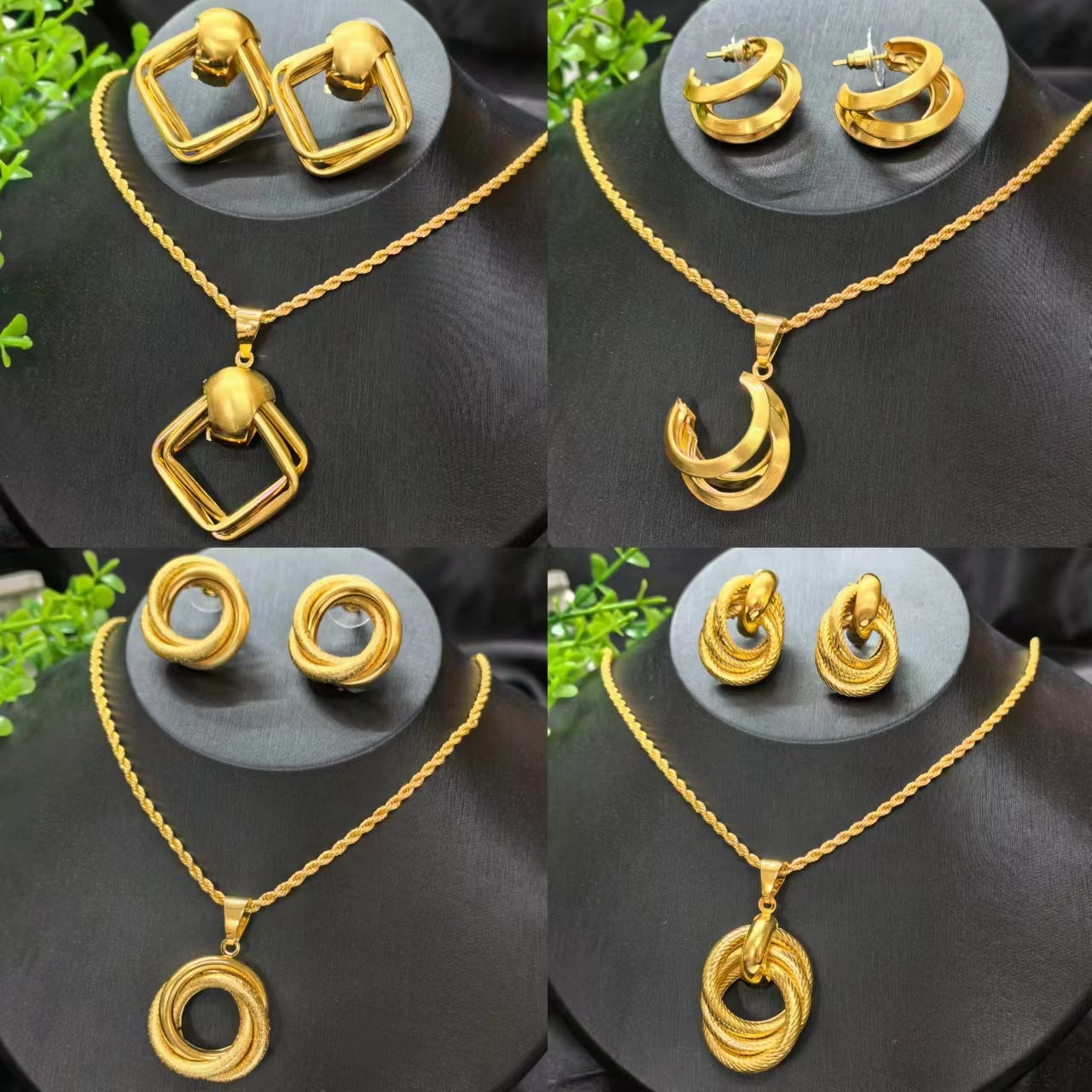 Bridal Ancient French Gold Nigeria Female Jewelry Set