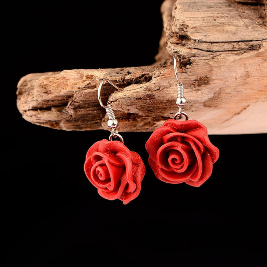 Ethnic Style Rose Female Bride Wedding Earrings