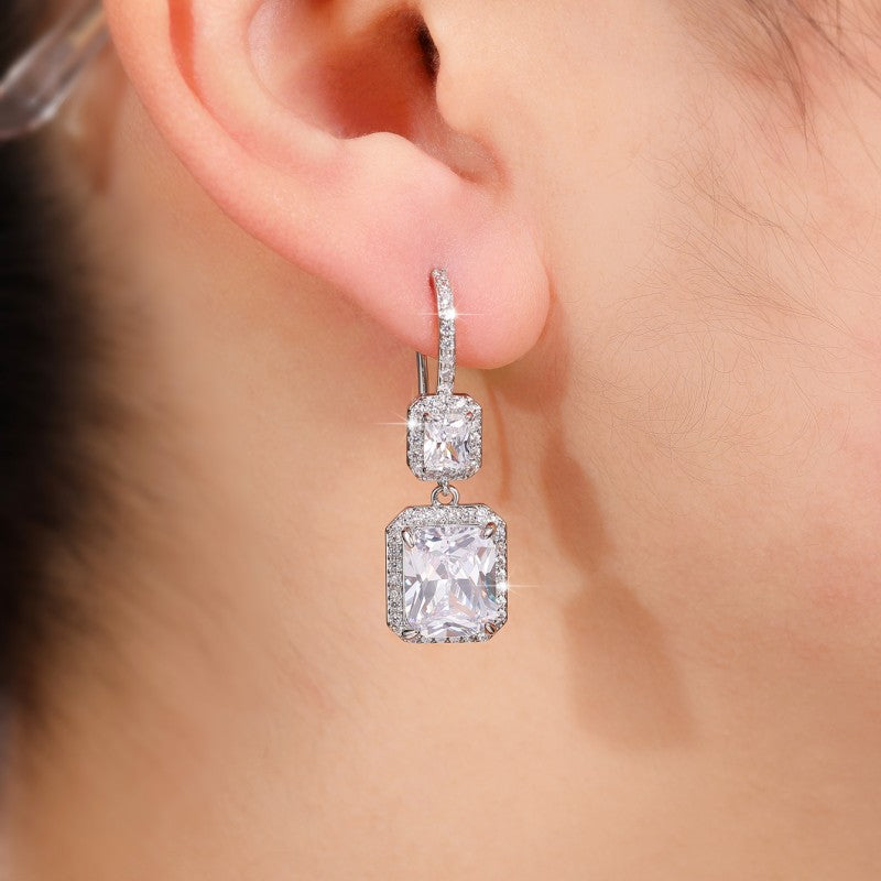 Sugar Cube Eardrops Senior Sense Frosty Style French Temperament Earrings