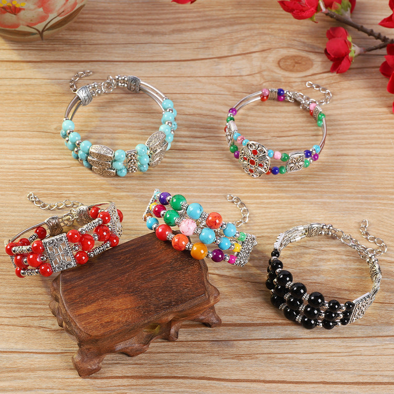 Retro Ethnic Style Colorful Yunnan Vacation Miao Bracelets