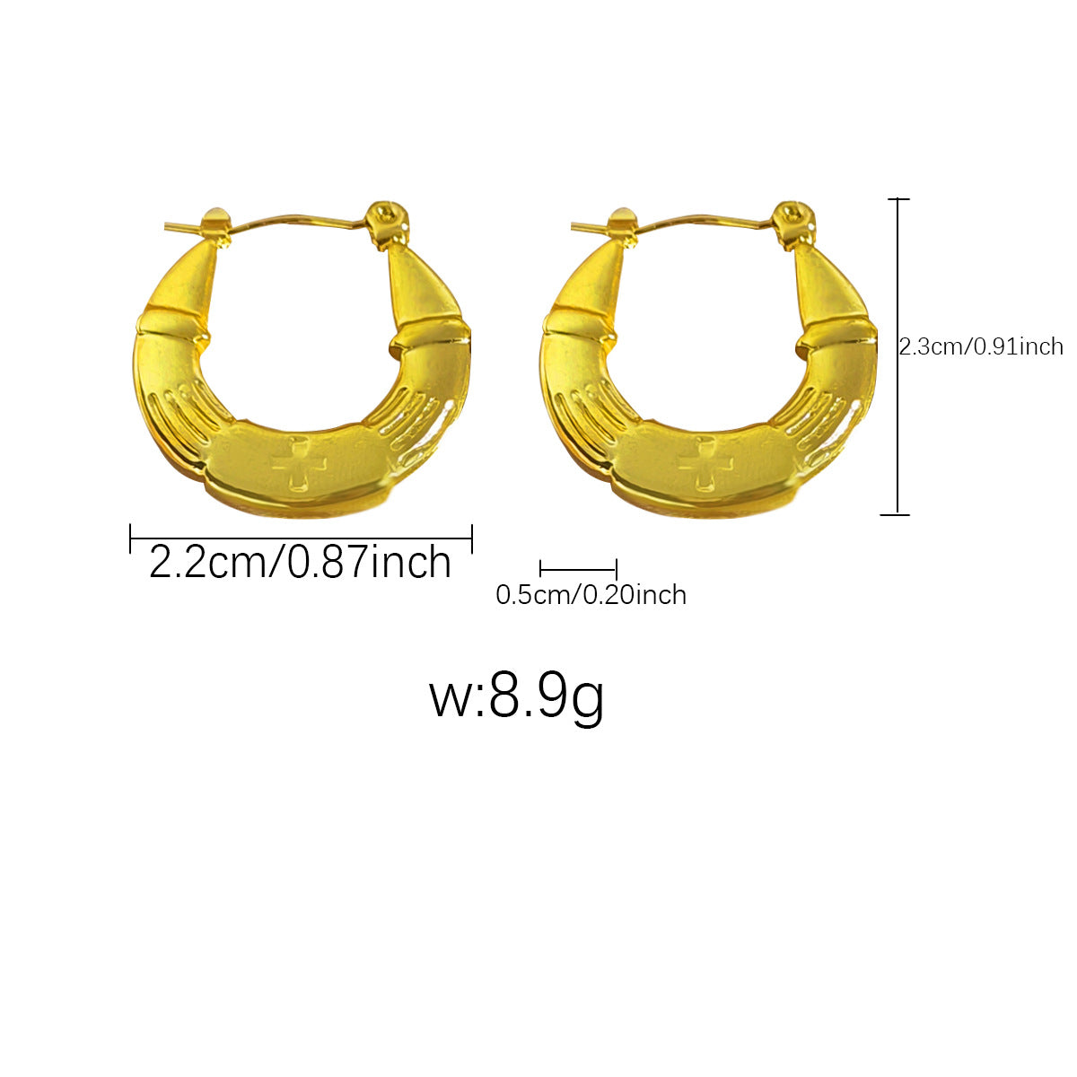 Women's Hydraulic Ear Hammer Pattern Minimalist Clip Light Rings