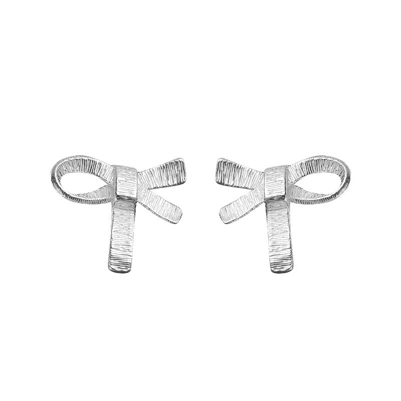 Women's Sier For Sweet Elegance Ear Bone Bow Earrings