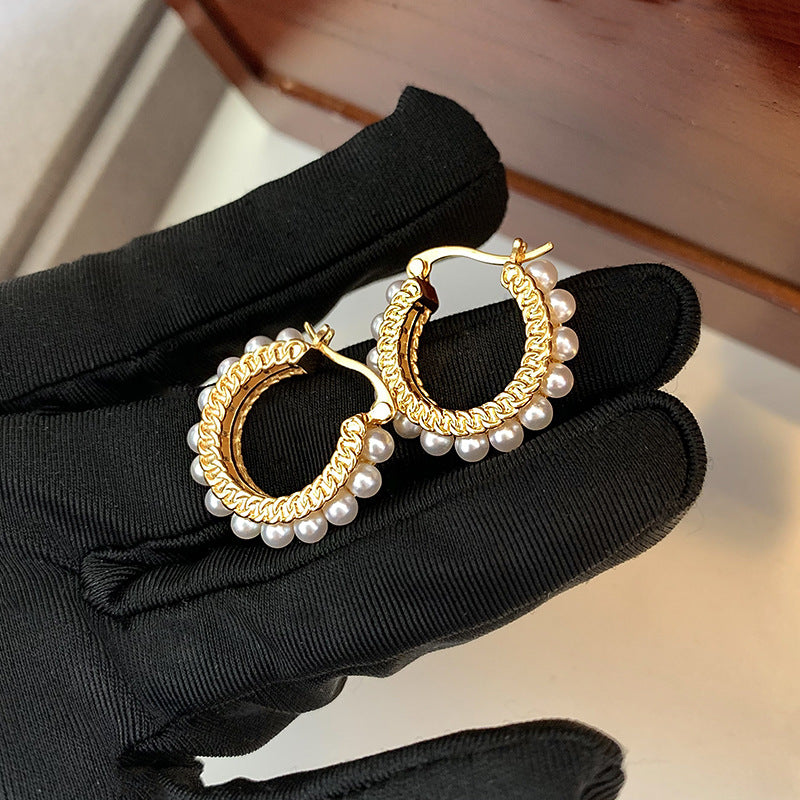 Women's Light Luxury Pearl Ear Clip Design Rings