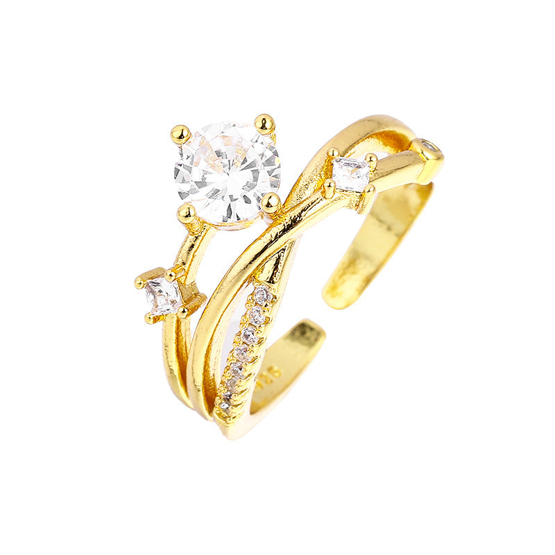 Track Planet Design Imitation Diamond Zircon Rings