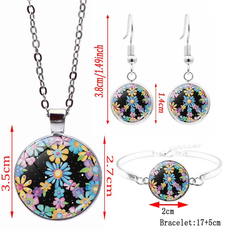 Sign Time Gem Cabochon Sier Ear Bracelets
