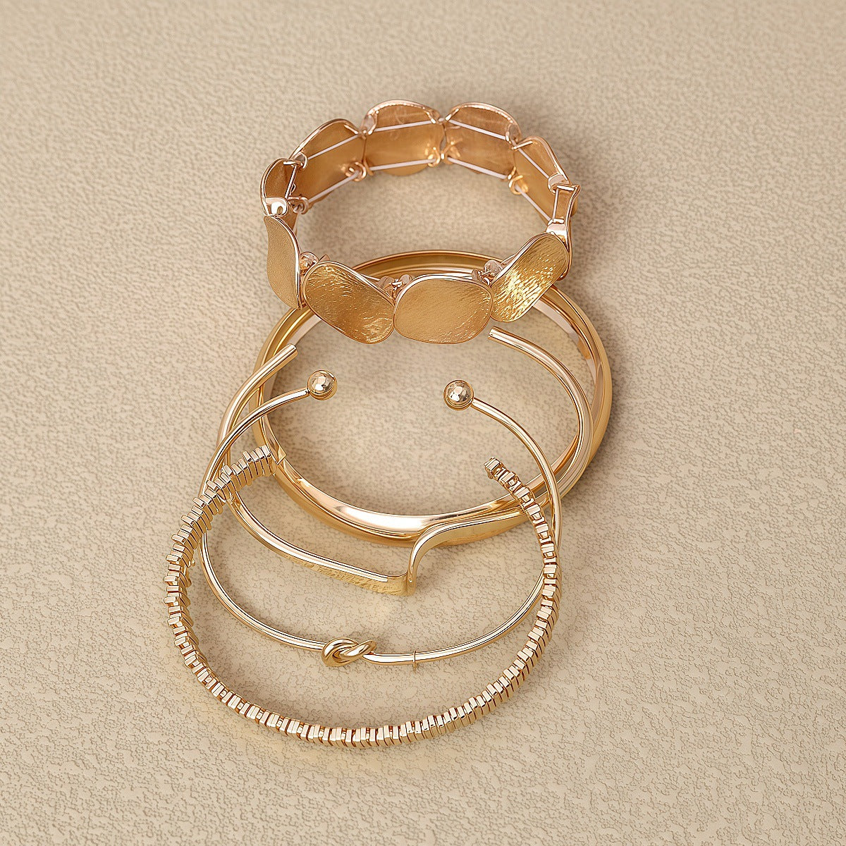 Durable Glossy Iron Alloy Handmade Gold-plated Bracelets