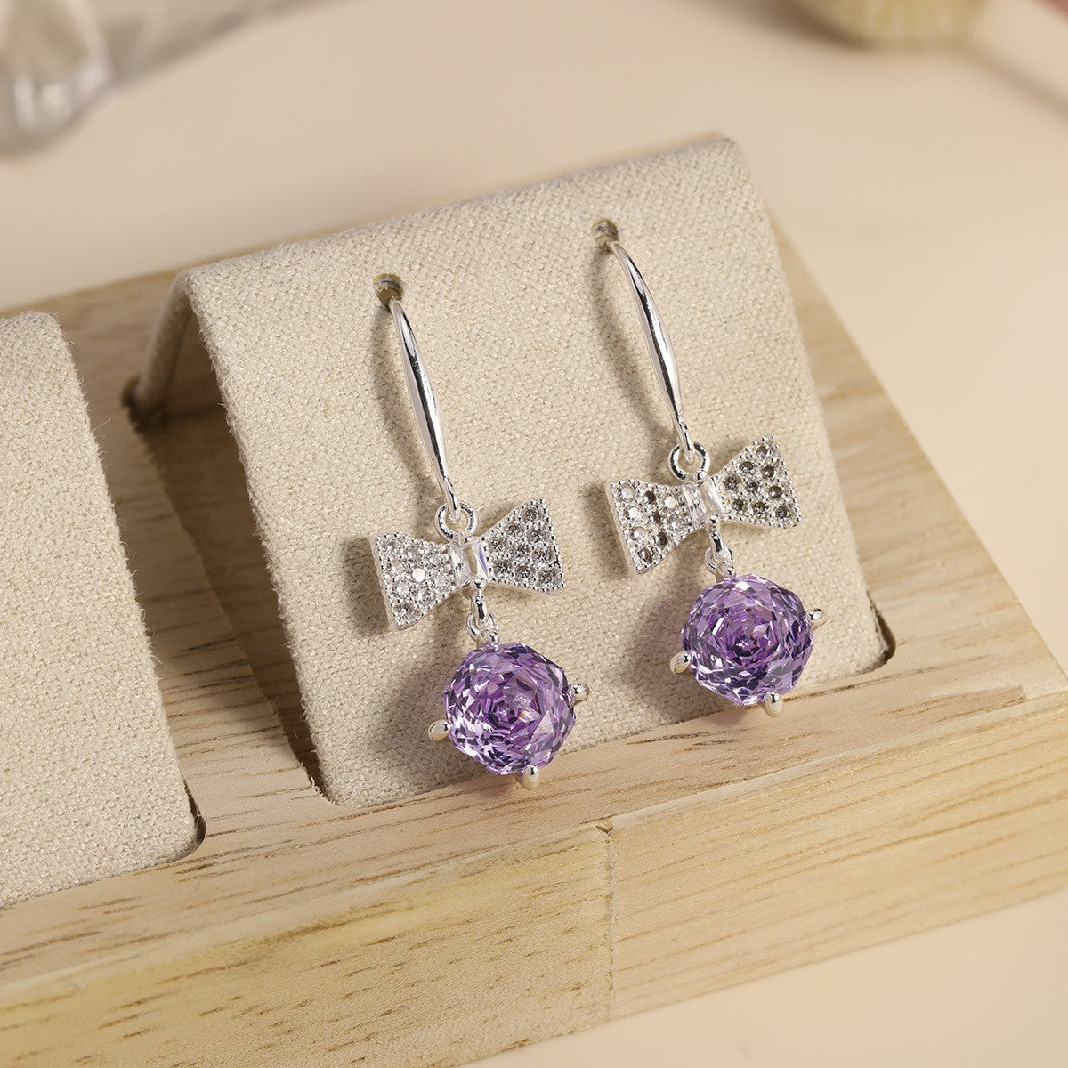 Pearl Colorful Zircon Female Fresh Temperament Stud Earrings
