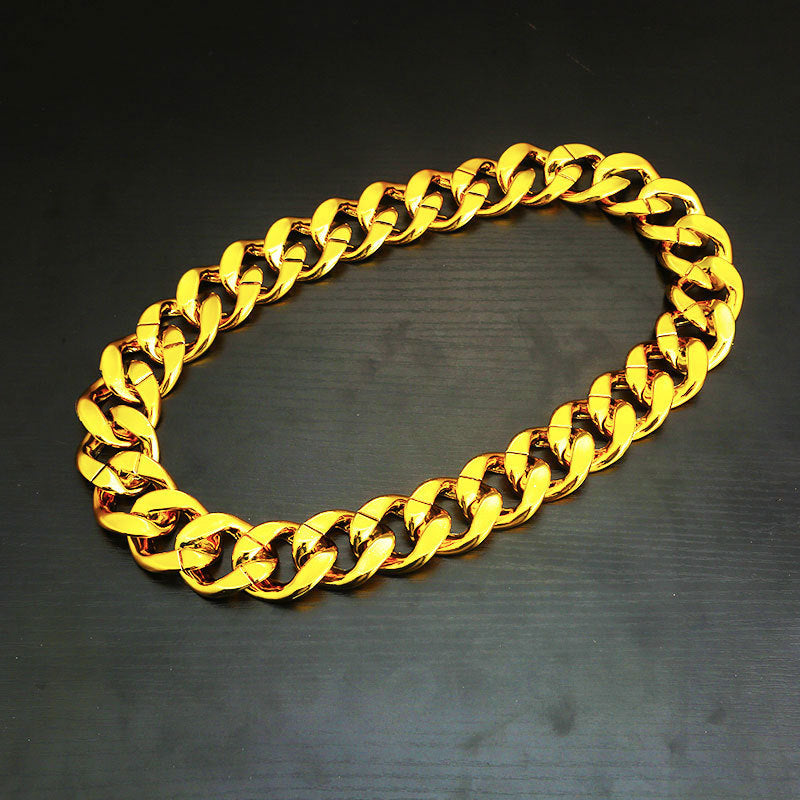 Men's Hip Hop Exaggerated Simulation Chain Plastic Gold Personalized Performance Funny Necklace