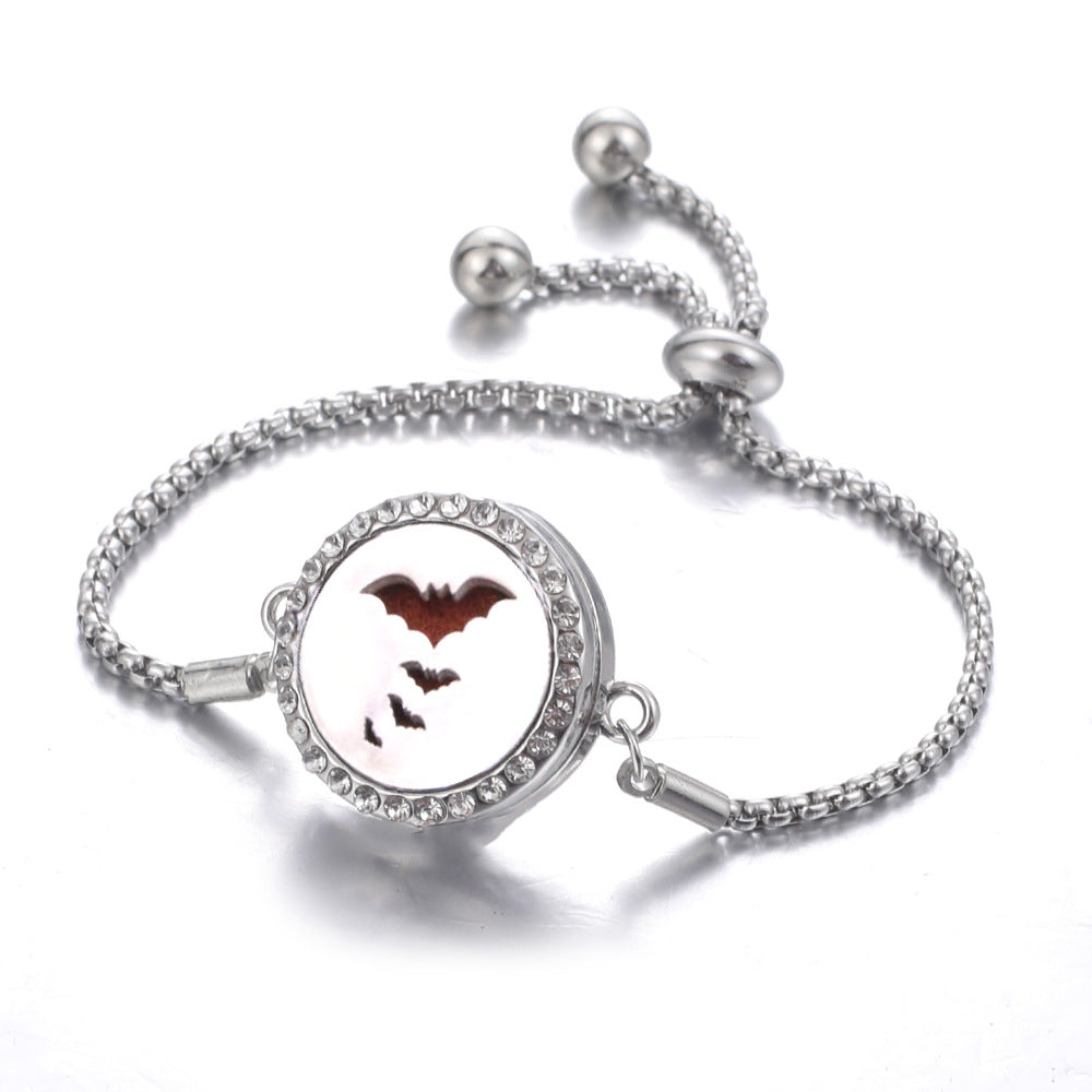 Steel Hollow Oil Lucky Tree Open Box Bracelet