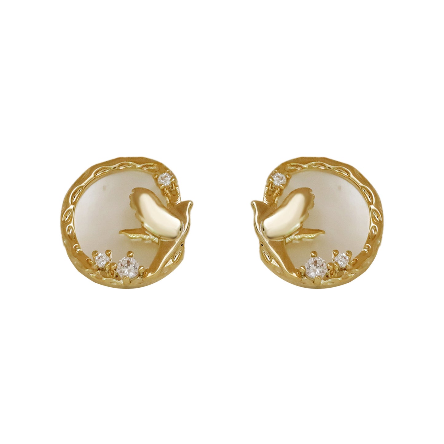 Women's Retro Flying Bird Simple Shell Micro Earrings