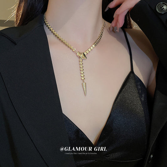 Snake-shaped Metal Light Luxury And Simplicity Necklaces