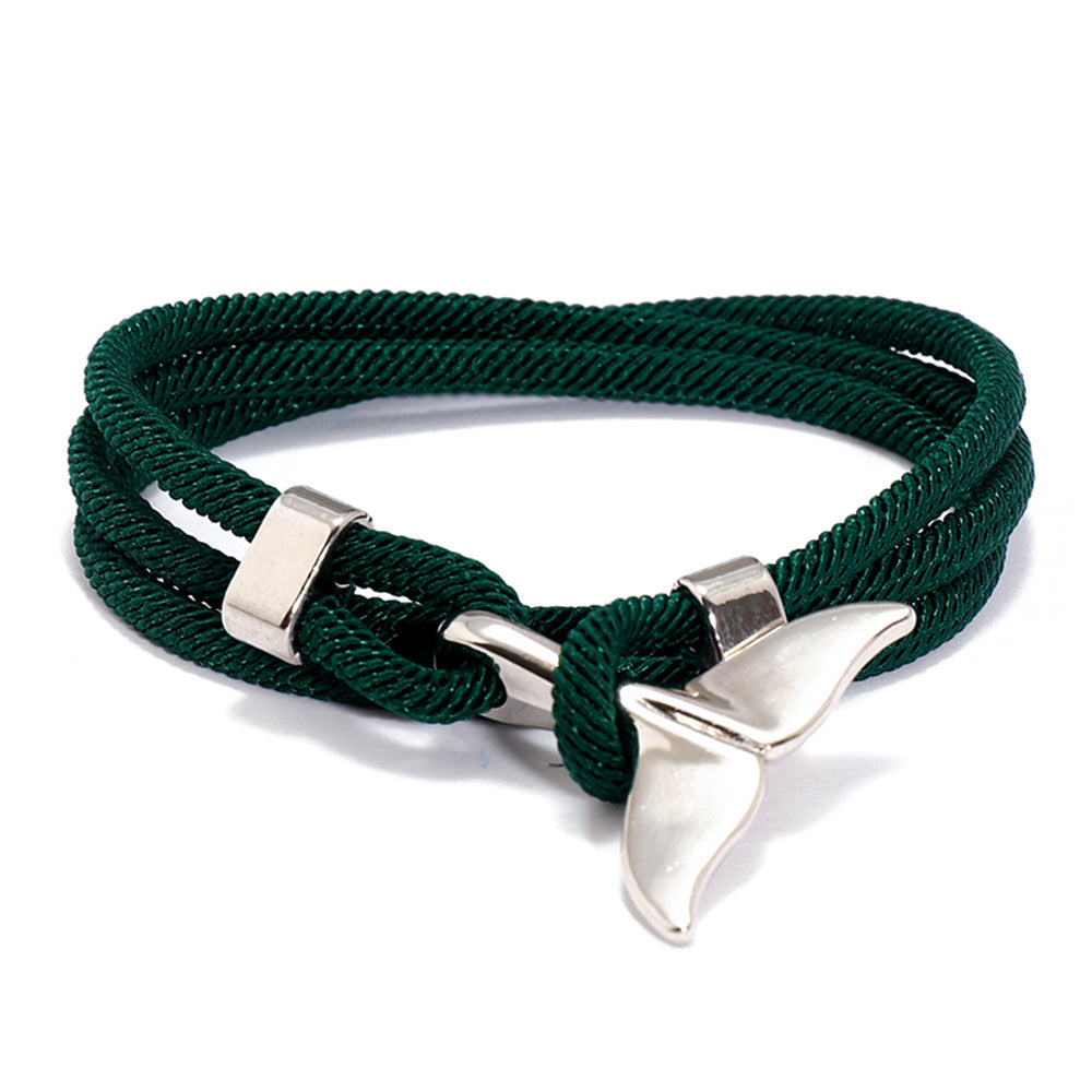 Women's & Men's & Ocean Series Boat Anchor Style Whale Tail Braided Rope Bracelets