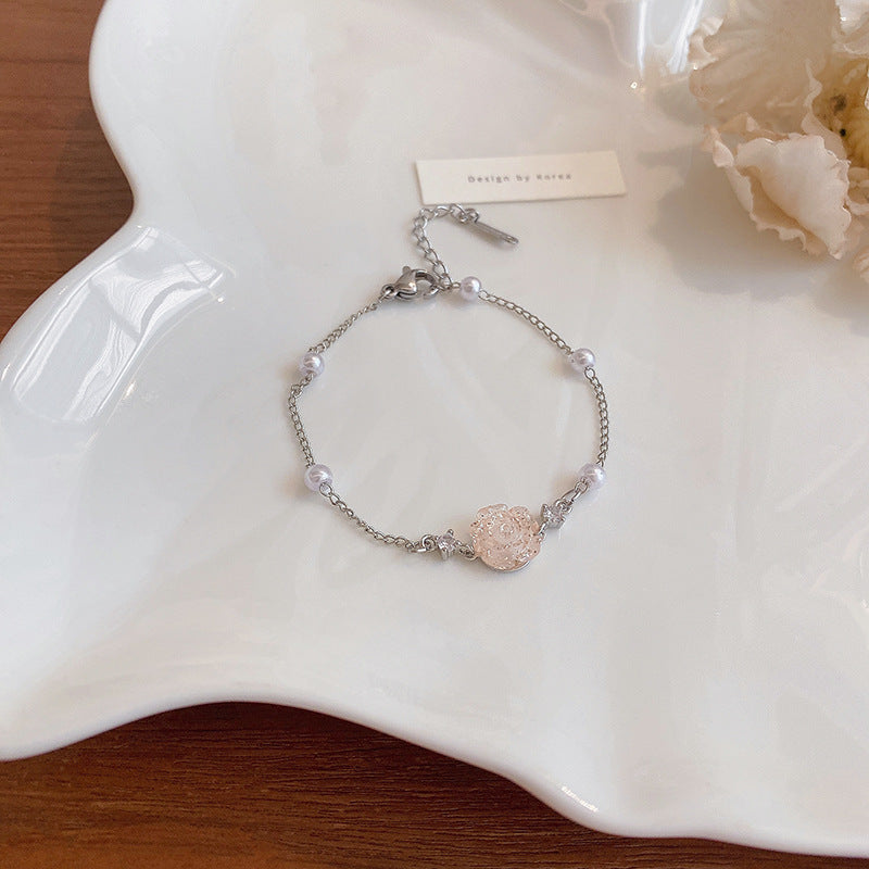 Perle Blume weibliche Licht Luxus Temperament Nischenarmbänder