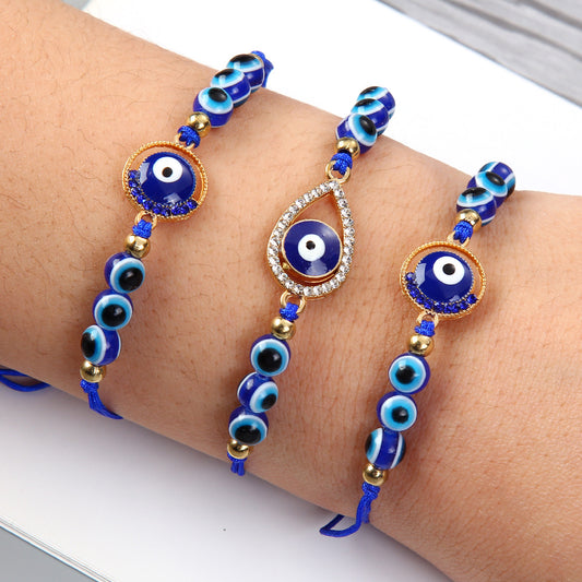 Women's Simple Gem Retro Geometric Sapphire Blue Bracelets