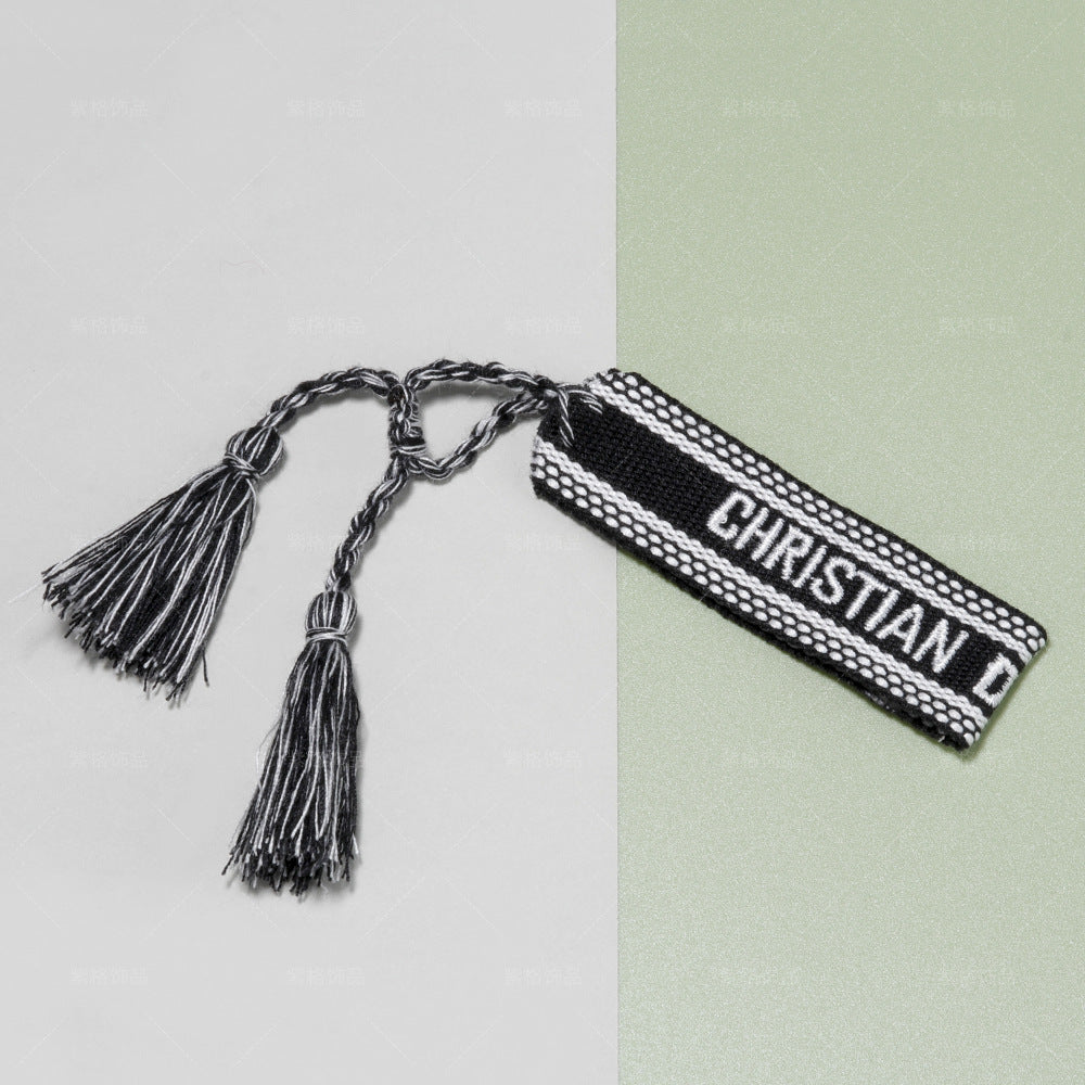 Cotton Thread Embroidery Wrist Strap Tassel Woven Female Bracelets