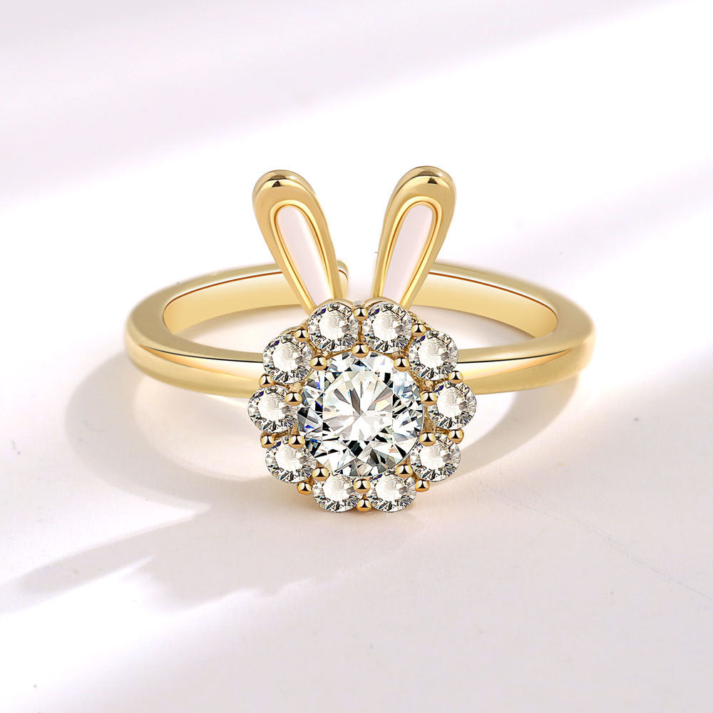 Rabbit Rotatable Light Luxury Design Sense High Rings