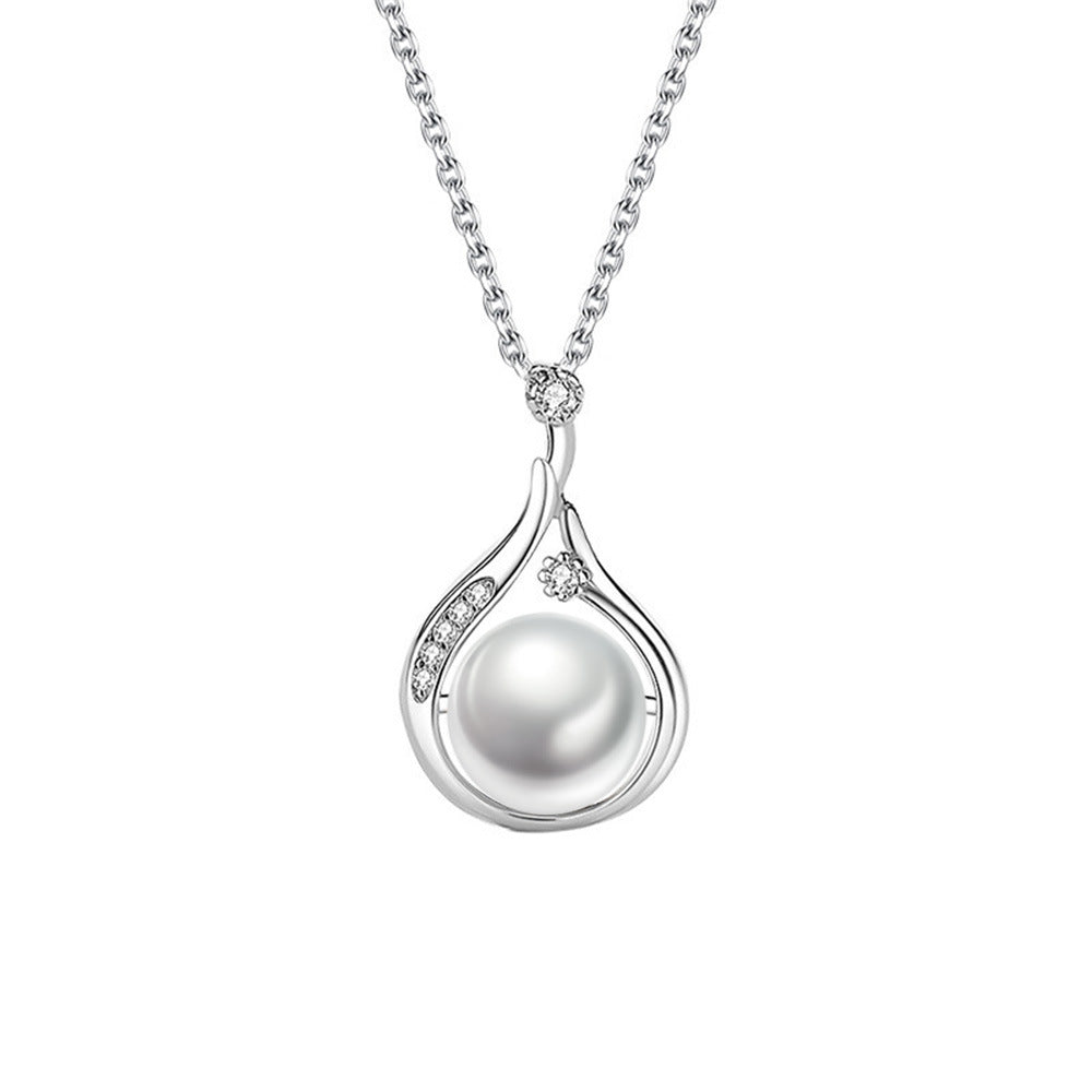 Pearl Eardrop Elegant High Sense Suit Clavicle Chain Gift Jewelry Set