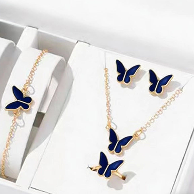 Drip Glazed Exquisite Simple Minority Fashion High-grade Clavicle Chain Elegant Jewelry Set
