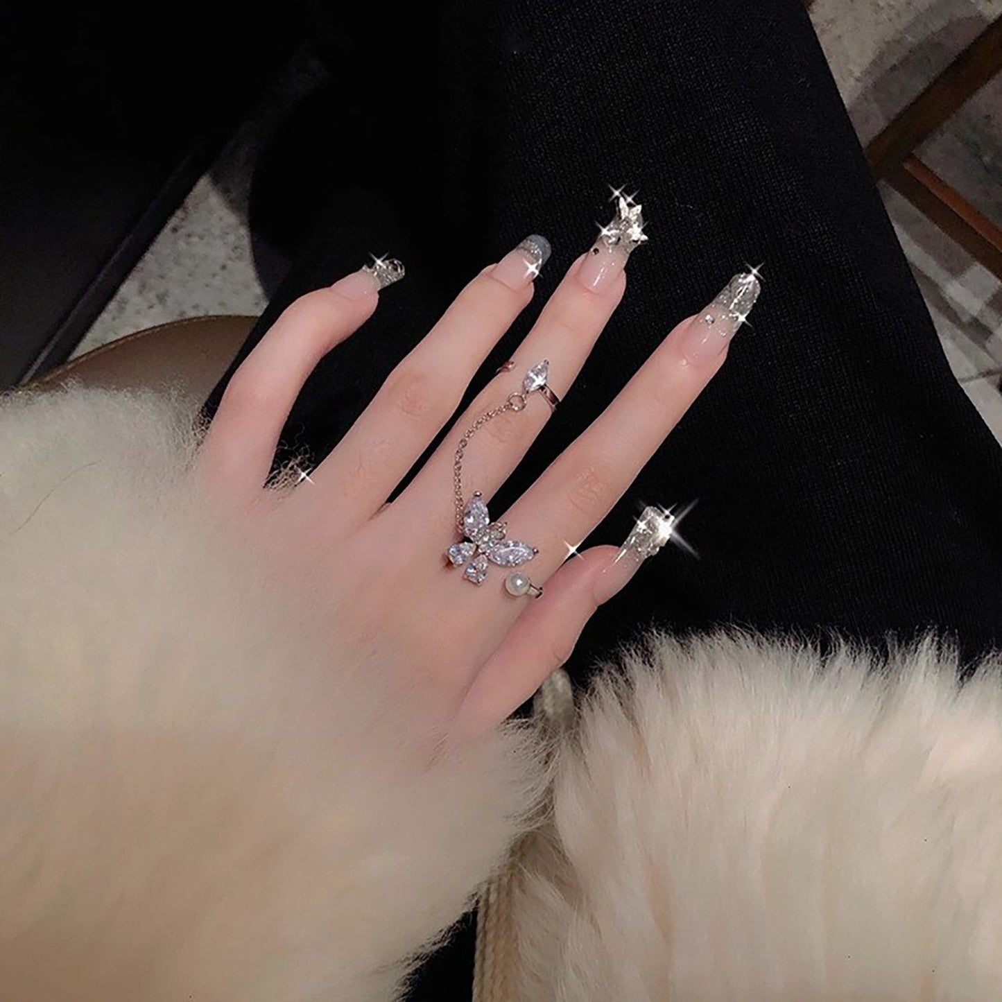 Light Luxury Butterfly Open Temperamental Minority Design Advanced Sense Ring