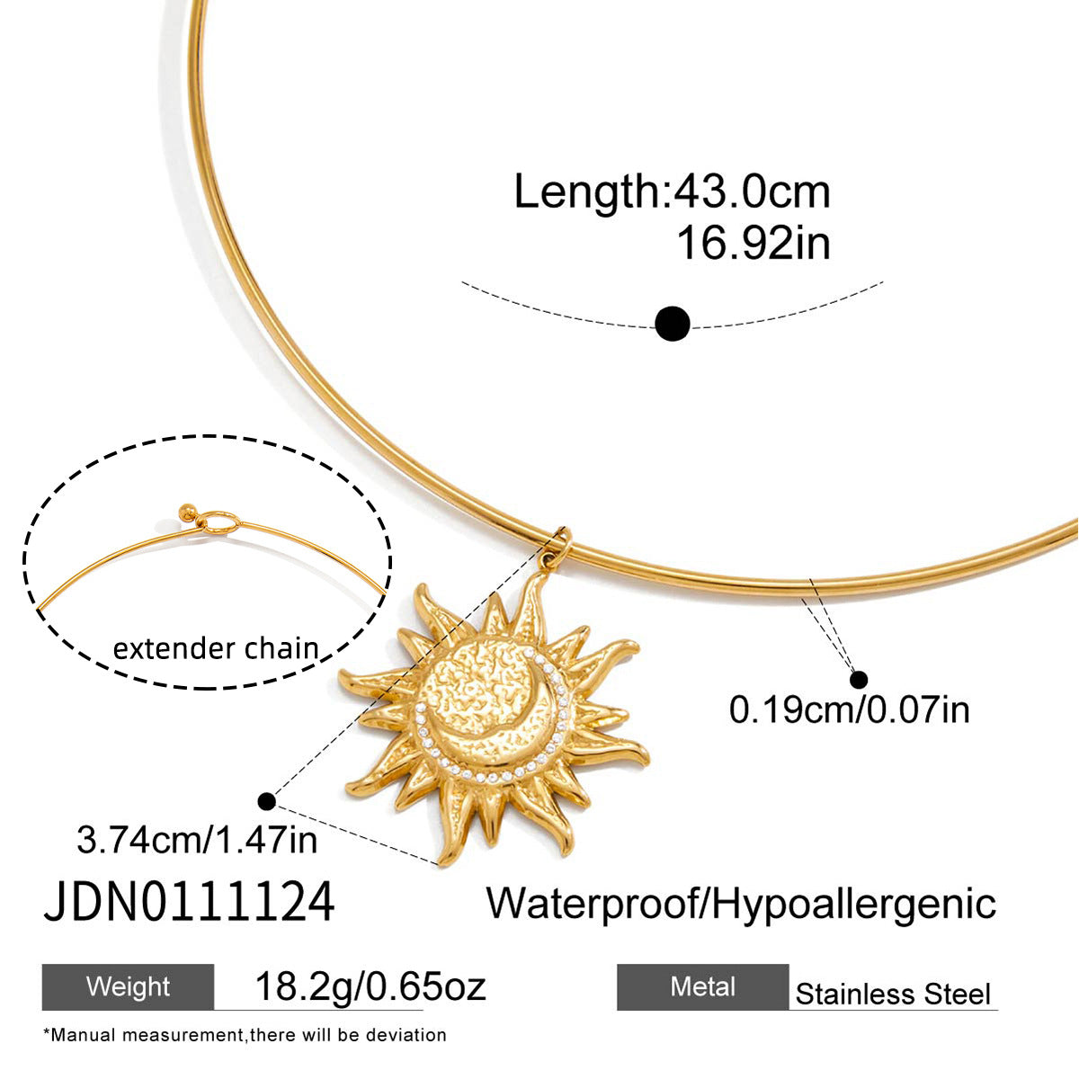 Light Luxury Minority Female Stainless Sun Jewelry Set