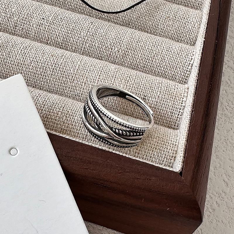 Retro Cross Winding Woven Index Finger Personality Ring