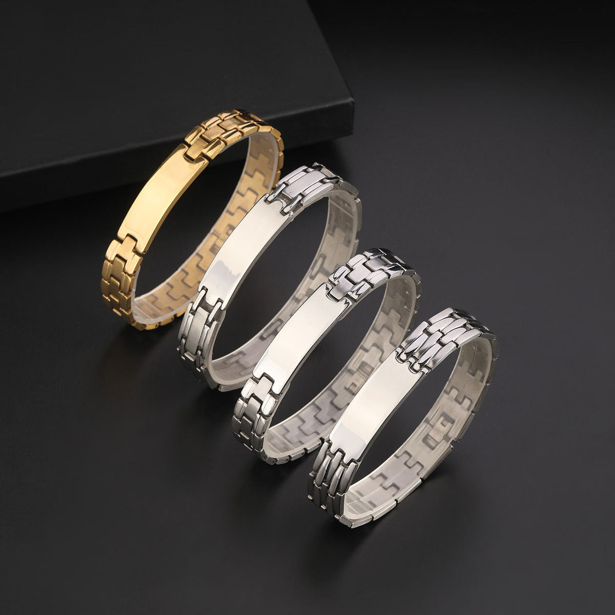 Strap Titanium Steel Personality Lettering Fashion Stainless Couple Watch Bracelet