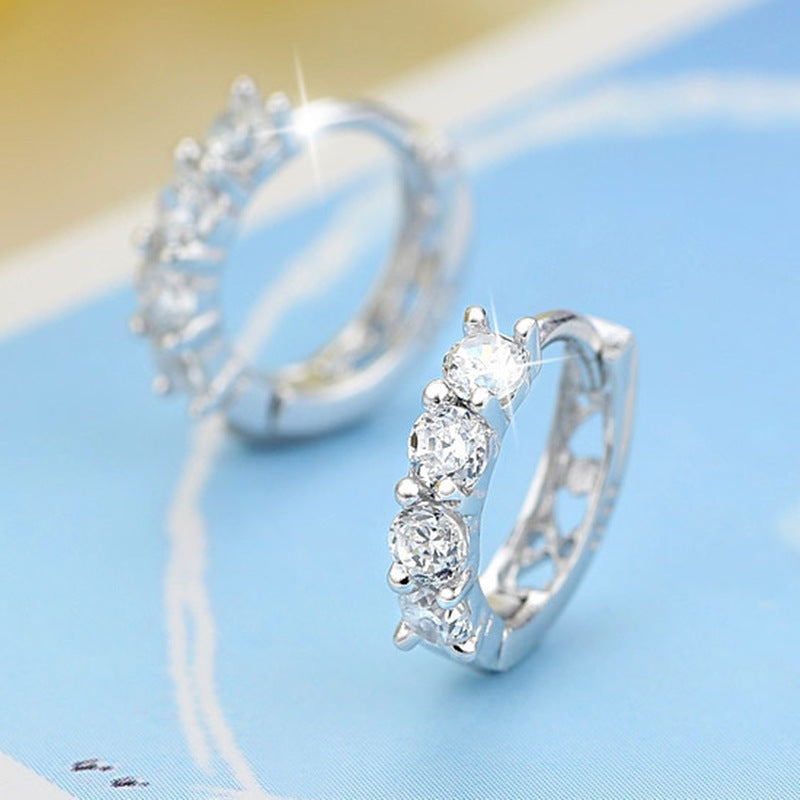 Boucles d'oreilles en forme de cœur avec diamants Super Flash à une rangée pour femmes