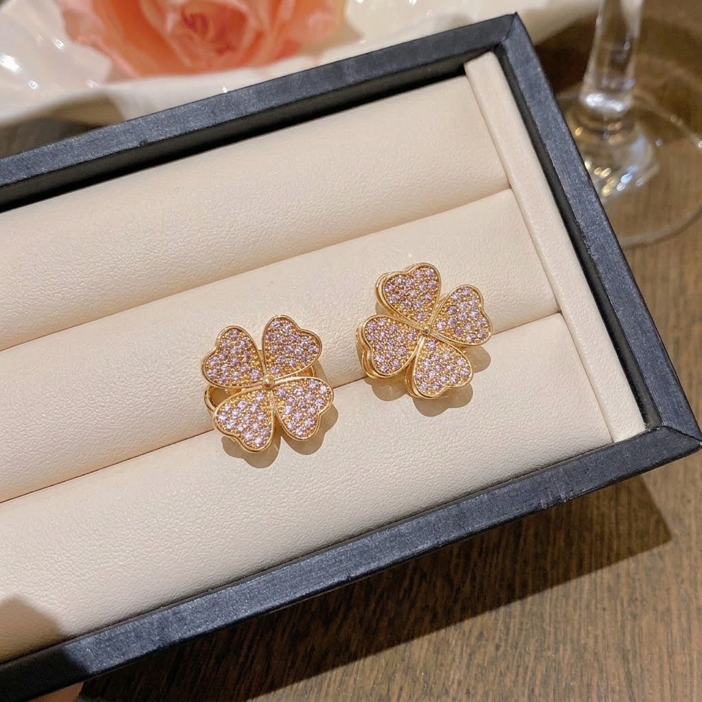 Rotating Degree Rotation Heart-shaped Zircon Clavicle Rings